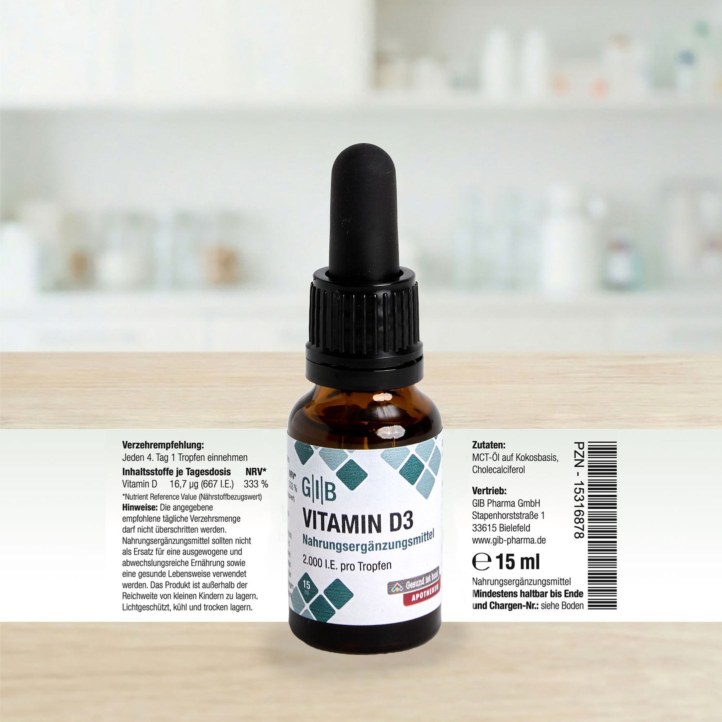 GIB Vitamin D3, 2.000 I.E. Tropfen
