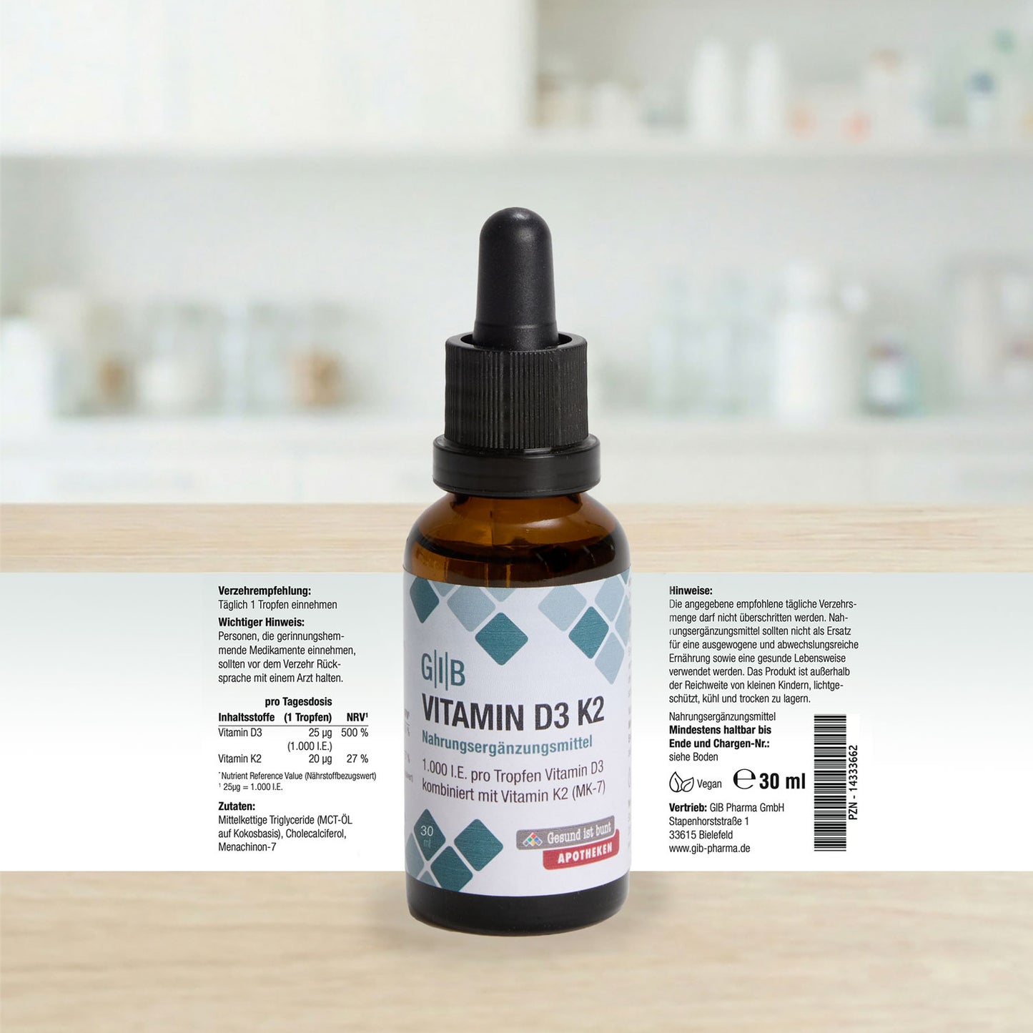GIB Vitamin D3 K2 Tropfen